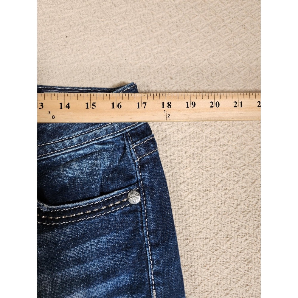 Miss Me Bootcut Jeans Women Size 31 Dark Blue Mid Rise Cotton Blend Pockets - Picture 5 of 10